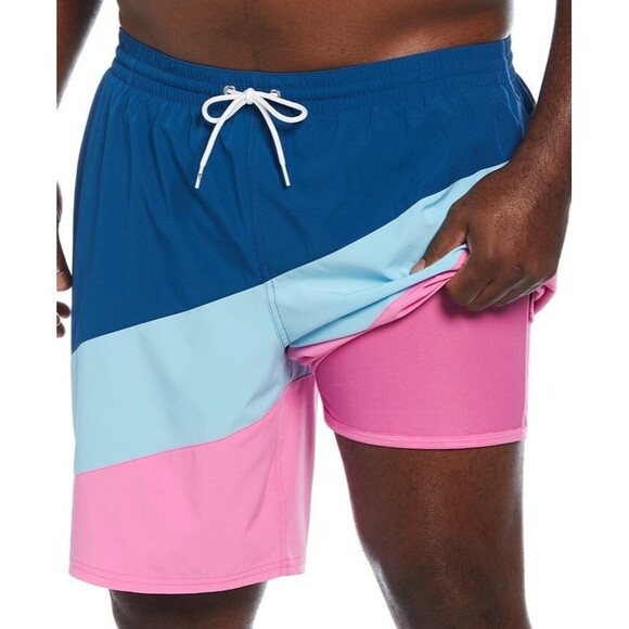 Nike Men's Big & Tall Color Surge Color blocked 9" Swim Trunks Shorts Multi 3XL